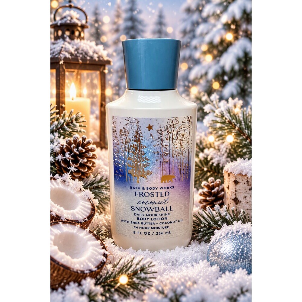 Bath & Body Works Frosted Coconut Snowball Body Lotion 8oz Shea Butter